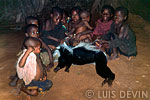 Pygmy children with a Guereza Colobus caught with a crossbow