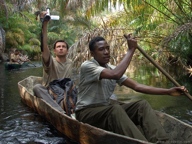 Pygmy pirogue, from Luis Devin's fieldwork in Central Africa (Baka Pygmies, Cameroon)