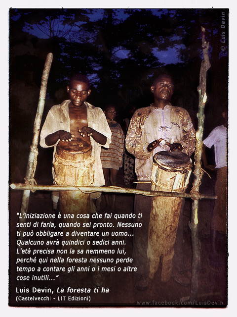 Tamburi monopelle, dalle ricerche antropologiche di Luis Devin in Africa centrale (Pigmei Baka, Camerun)