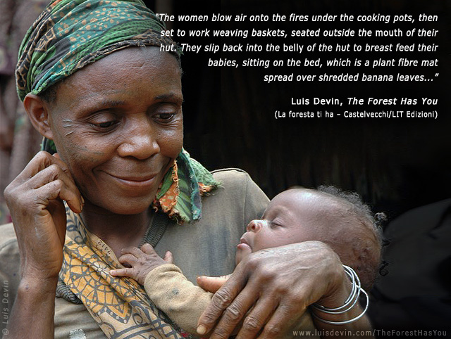 Woman with a baby, from Luis Devin's anthropological research in Central Africa (Baka Pygmies, Cameroon)