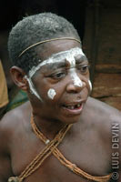 Elderly Pygmy woman during a ritual dance