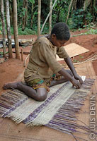 Pygmy mat woven with plant fibers
