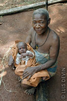 Old Baka Pygmy with a child