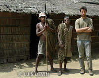 Luis Devin with Bakola Pygmy hunters