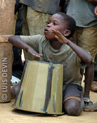 Plastic idiophone drum of the Bakoya Pygmies