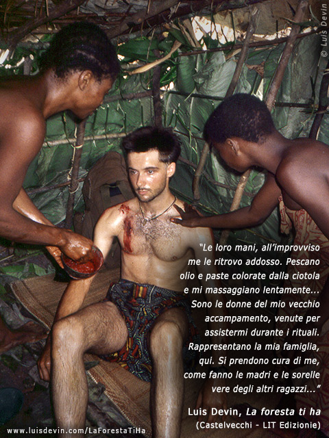 Il rito d'iniziazione, dalle ricerche antropologiche di Luis Devin in Africa centrale (Pigmei Baka, Camerun)