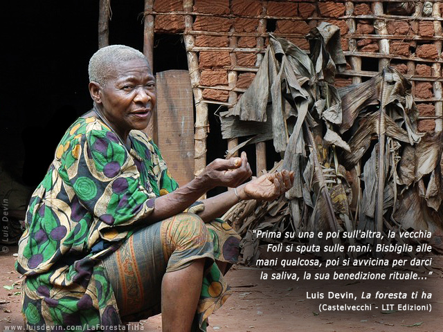 Rito di benedizione, dalle ricerche antropologiche di Luis Devin in Africa centrale (Pigmei Baka, Camerun)